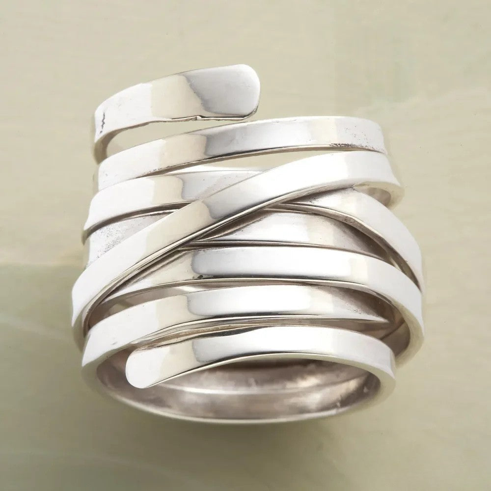 Antik tjock lager silverring
