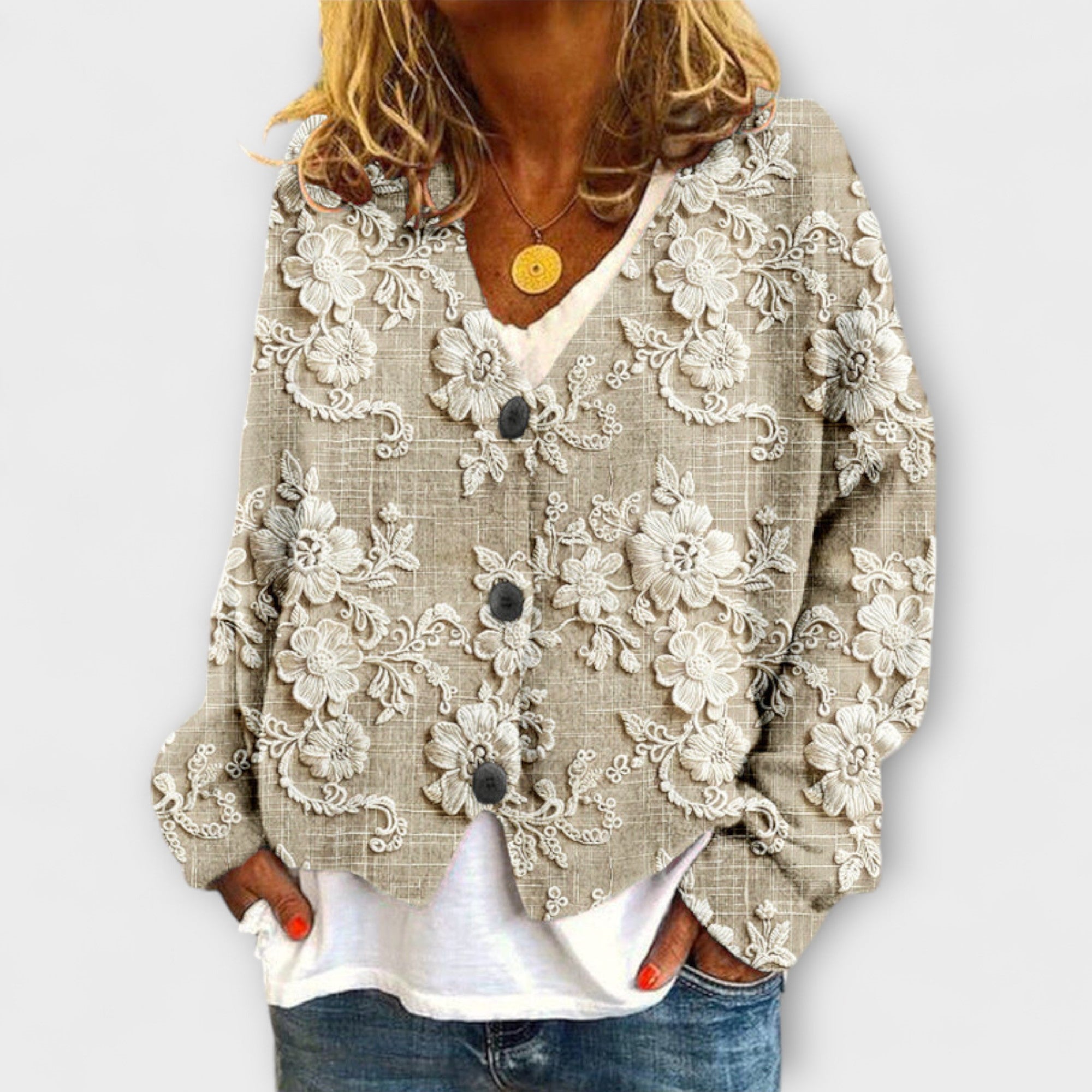 Stella - Cardigan mit Blumenmuster