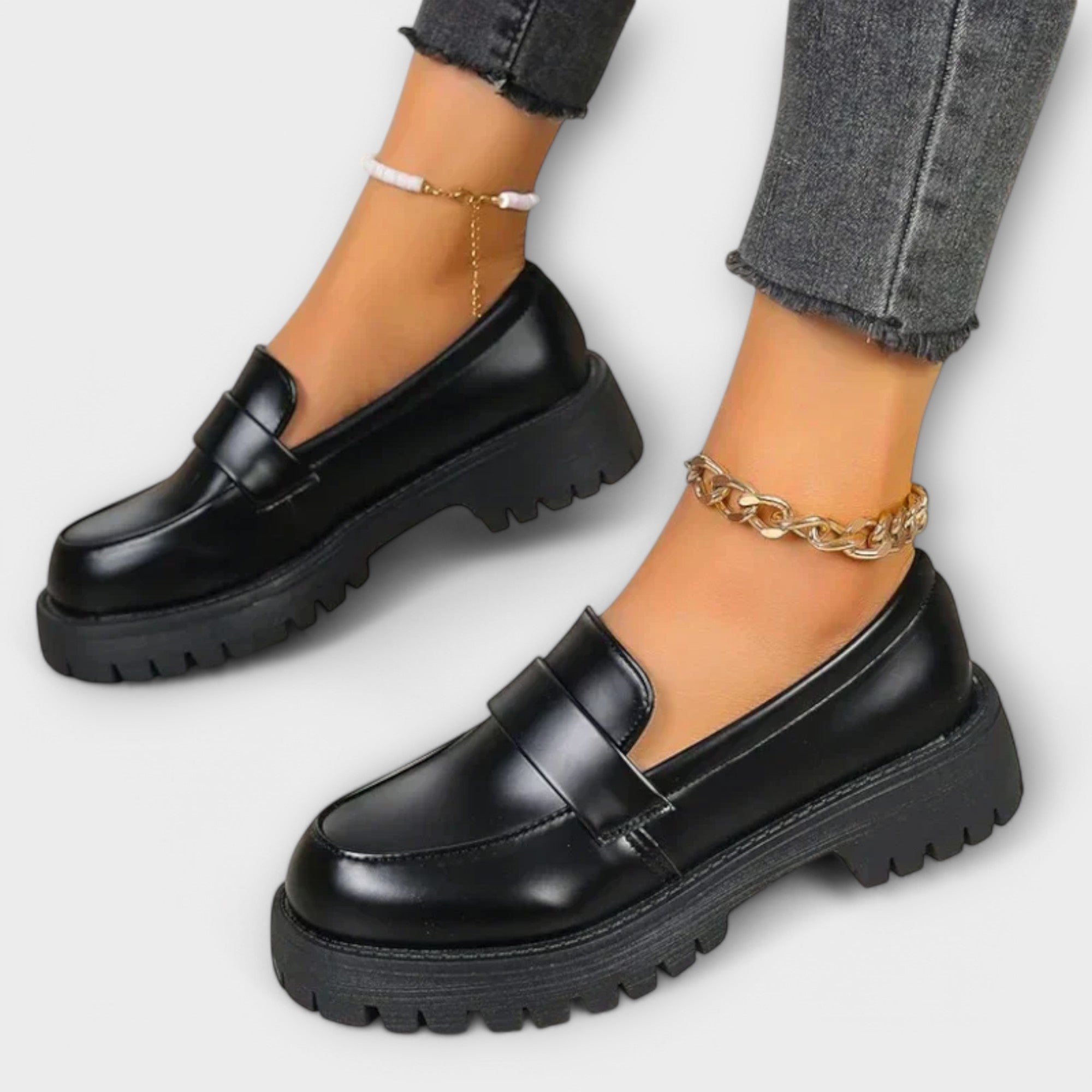 Mocassins pour femmes avec design orthopédique et talons compensés