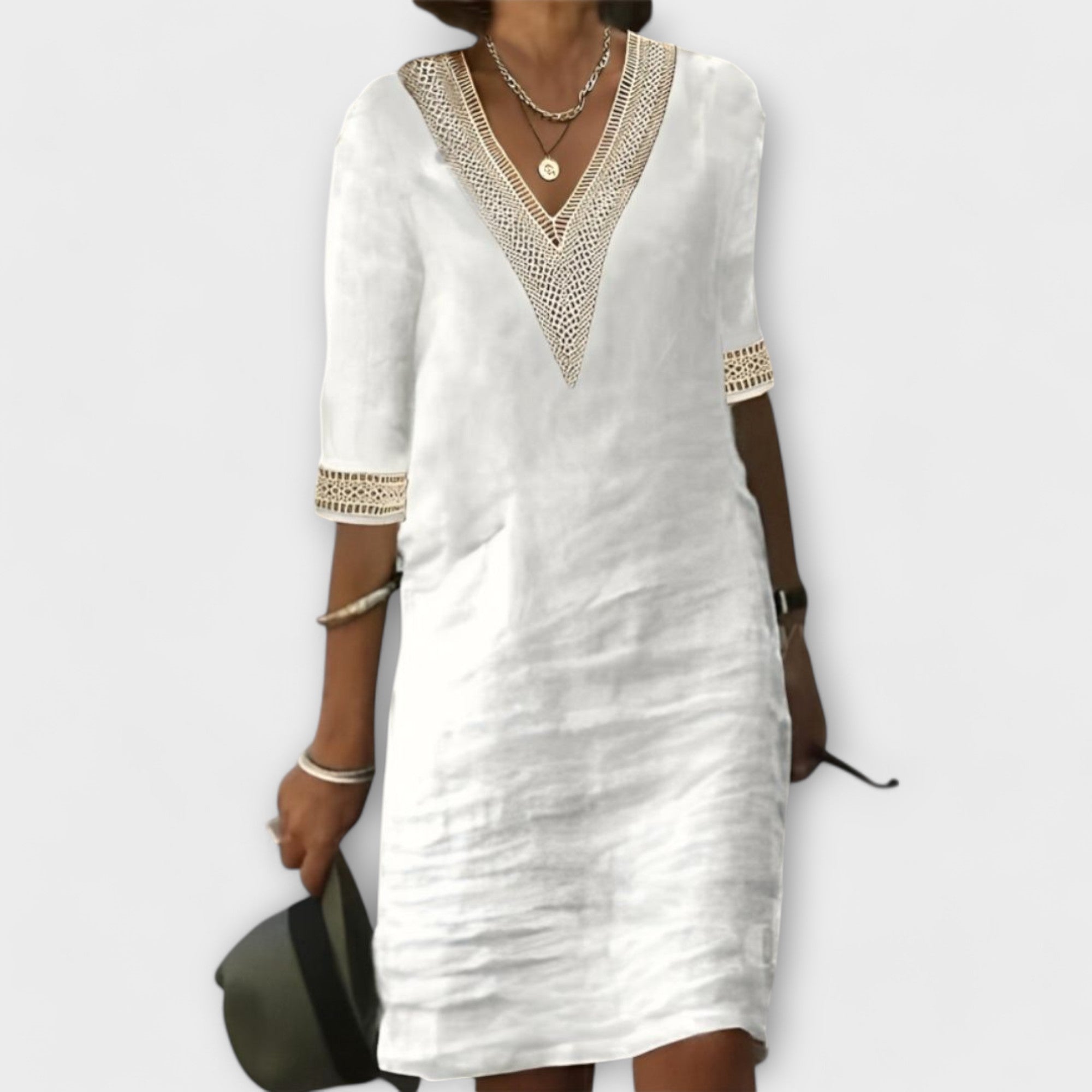 Robe en coton et lin pour femmes