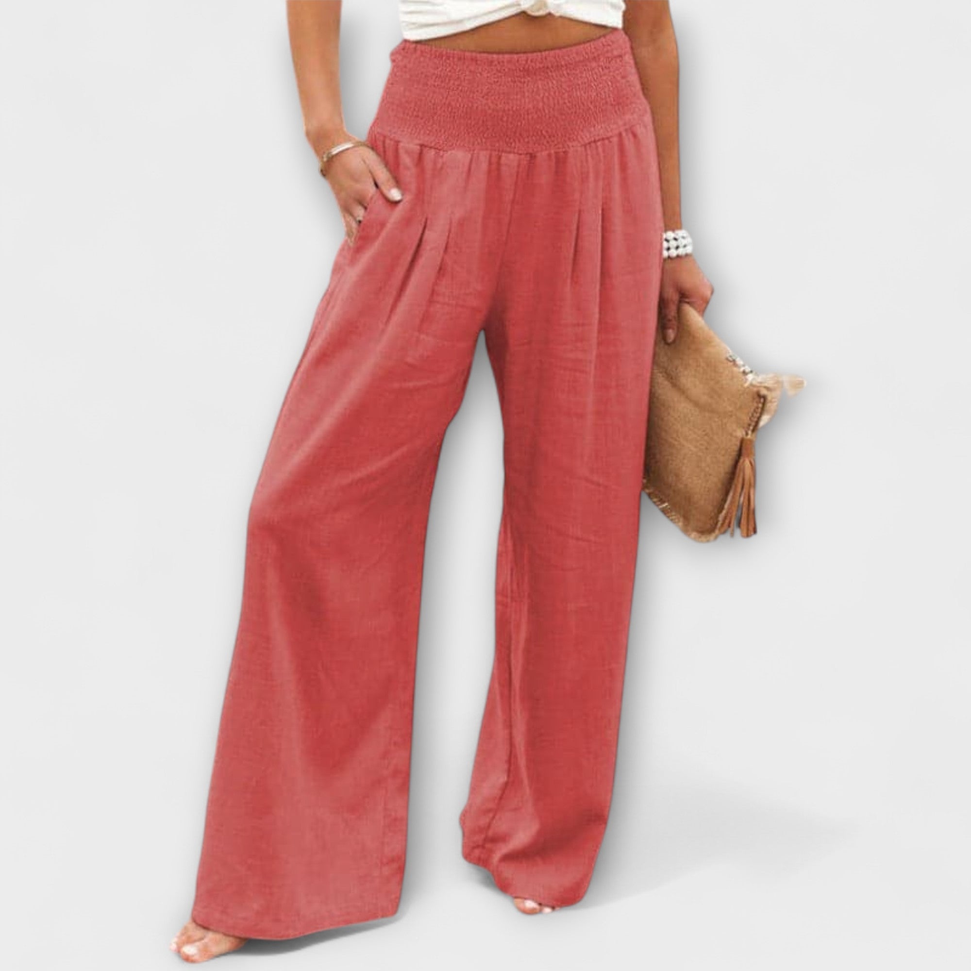 Thearya - Pantalon décontracté large en lin