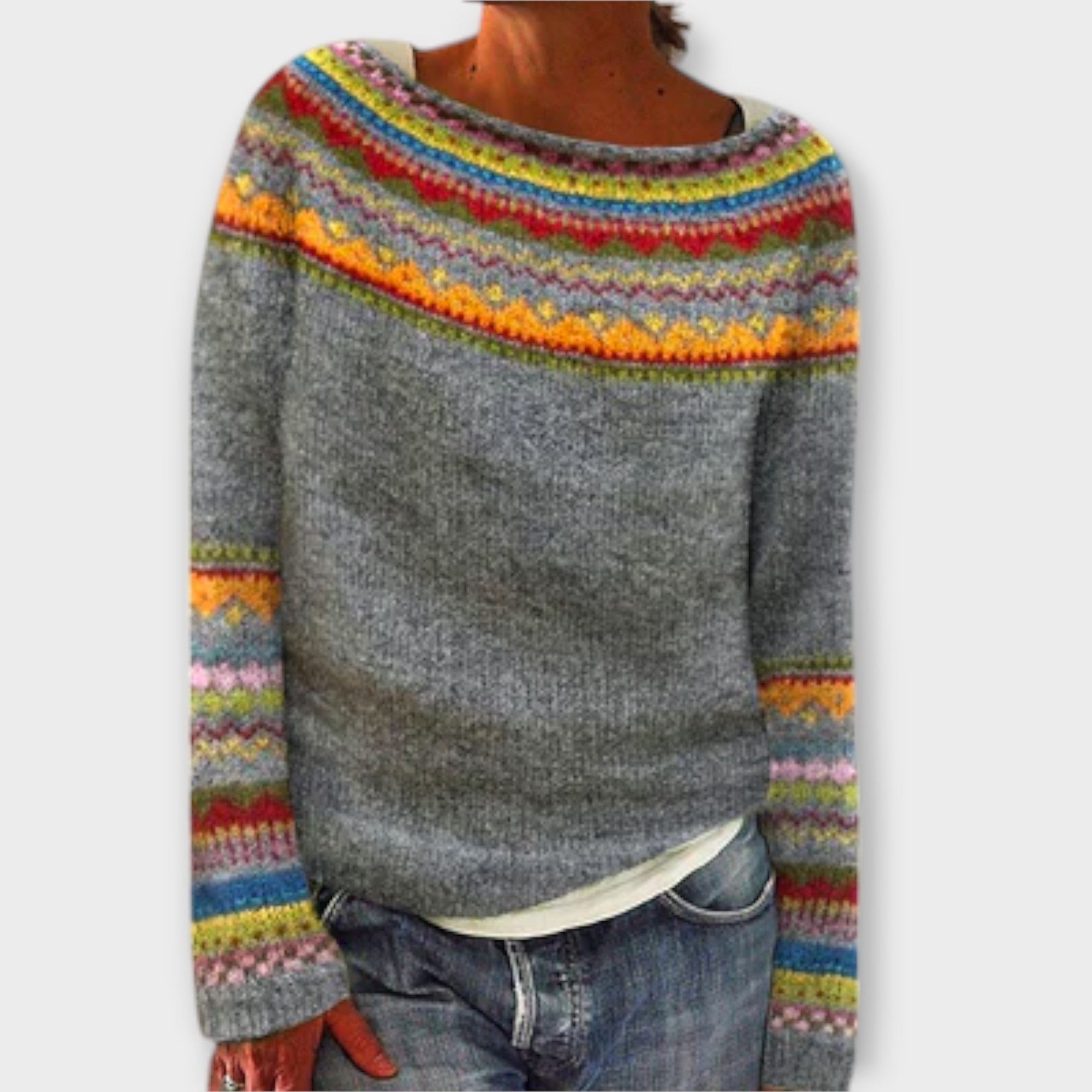 Sweter vintage z dzianiny dla kobiet