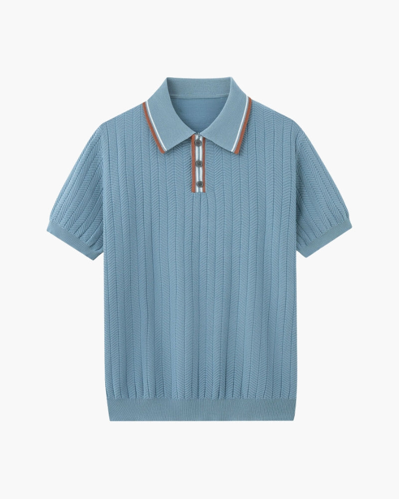 Polo lavorata a maglia Ashford