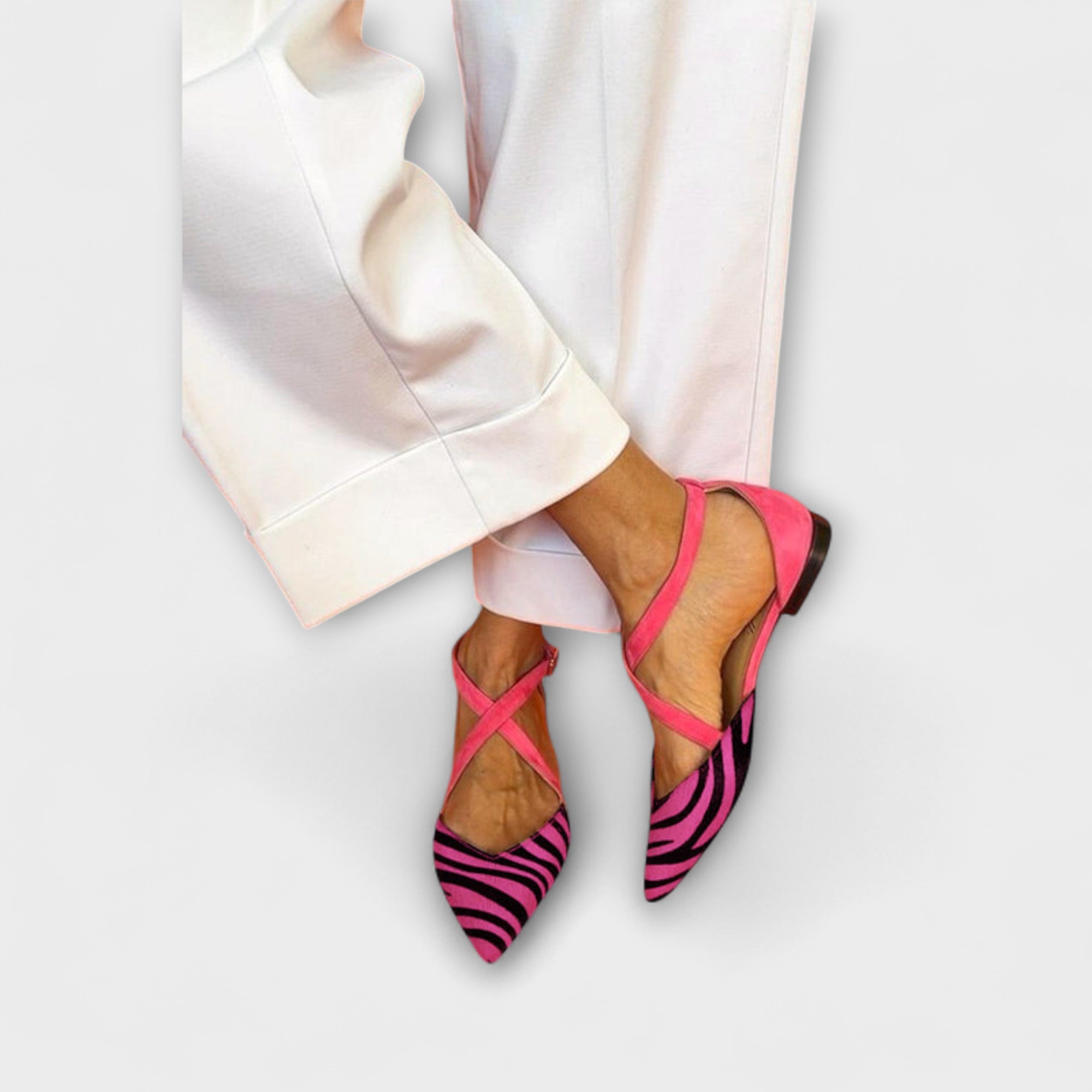 Zarella – baleriny Zebra w kolorze Pink Power